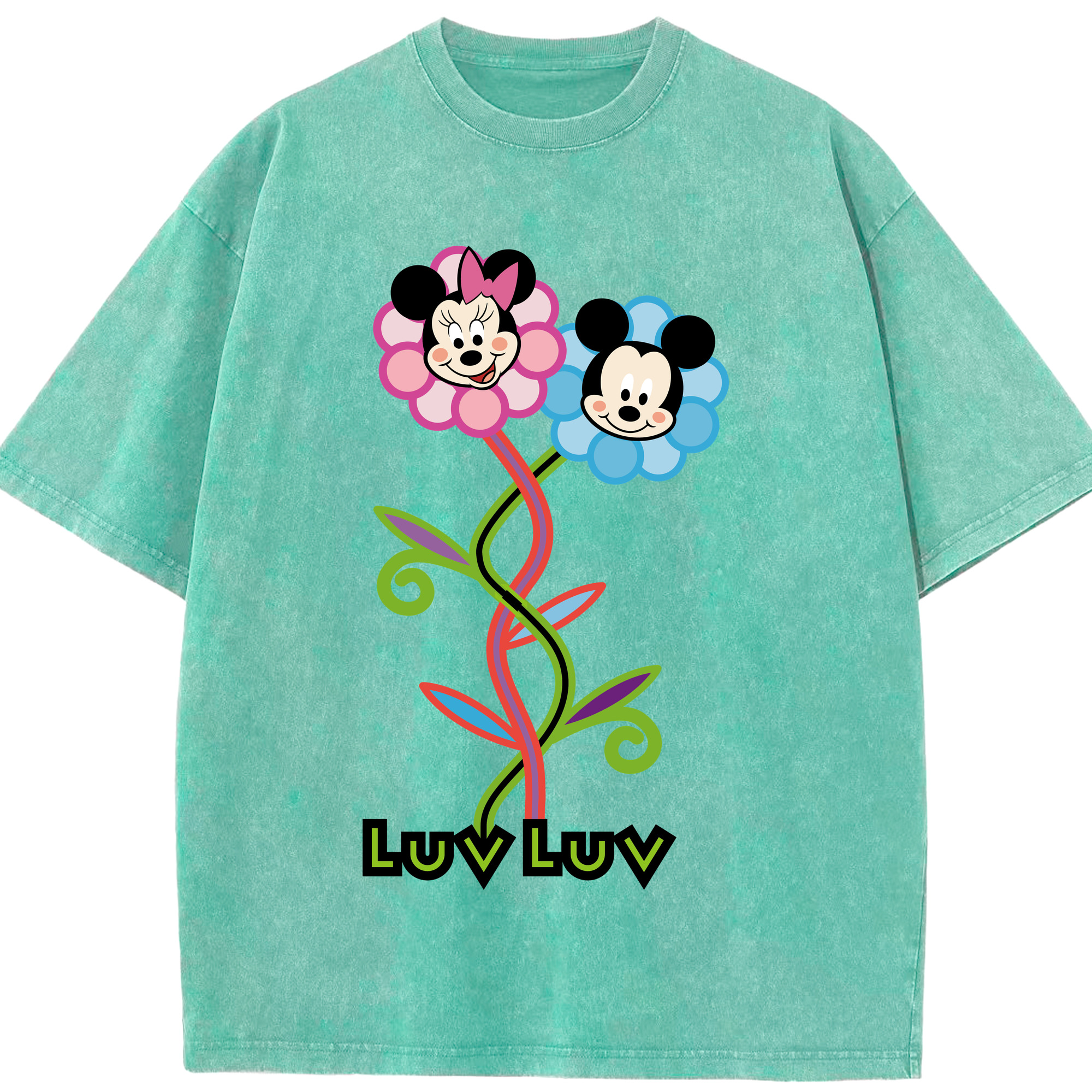 （画像用） ミッキーマウス Mickey Mouse 綿100% ヴィンテージ風 半袖Tシャツ（フロントプリント）
